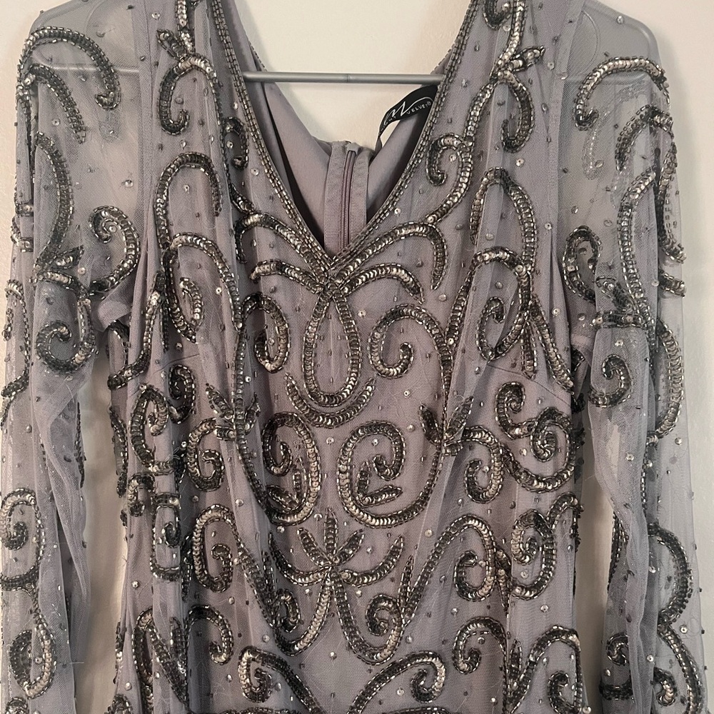 Midnight Velvet Silver Embellished dress